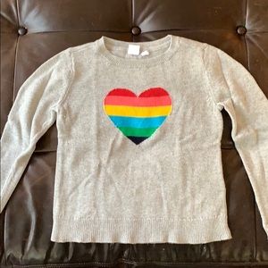 Gap kids rainbow heart sweater
